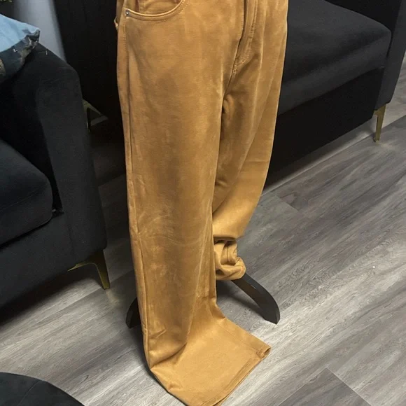 Banana Republic Factory Ultra High rise Wide leg Vegan Suede Pants - Picture 2 of 6